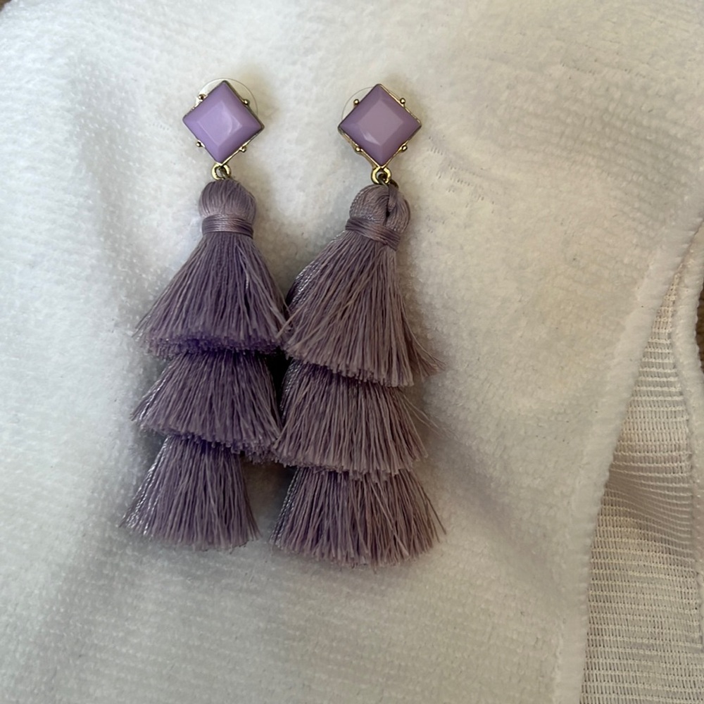 Lavender frill earrings